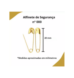 ALFINETE DE SEGURANCA DOURADO N.000 C/100UN