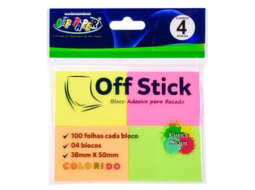 BLOCO ADESIVO P RECADO OFF STICK 38MMX50MM