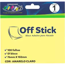 BLOCO ADESIVO P RECADO OFF STICK 76MMX102MM