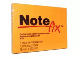 BLOCO RECADO ADESIVO NOTEFIX LARANJA 76X102 C/100FLS