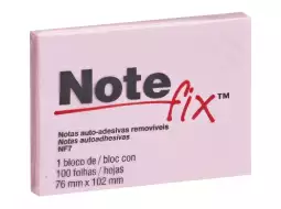 BLOCO RECADO ADESIVO NOTEFIX ROSA 76X102 C100FLS