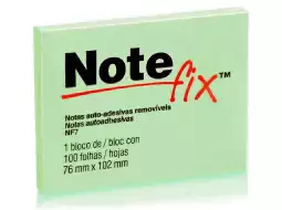 BLOCO RECADO ADESIVO NOTEFIX VERDE 76X102 C/100 FLS