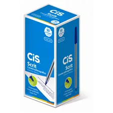 CANETA ESF CIS SCRIT AZUL CX C/50