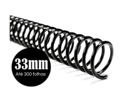 ESPIRAL DE 33MM C/27 PRETO P/300FLS