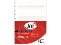 FOLHA KITDISC REFIL BRANCO CADERNO DISCO C/50FLS