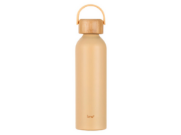 GARRAFA DE ALUMINIO C/TAMPA EM BAMBU - 500ML - BOHO PALHA