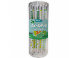 LAPIS HB GRAFITE C/ BORRACHA DINOSSAUROS PT C/72UN