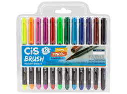 MARCADOR CIS BRUSH EST C/12 CORES