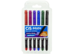 MARCADOR CIS BRUSH EST C/6 CORES BASICAS