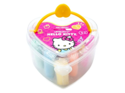 MASSINHA DE MODELAR CORACAO HELLO KITTY KIT C/ 175G 7 CORES + 5 MOLDES