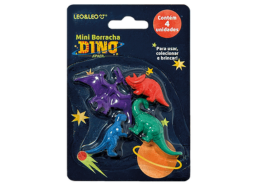 MINI BORRACHA FORMATO DINO BLISTER C/4UN