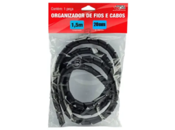 ORGANIZADOR DE CABOS ESPIRAL 1,5M / 20MM PRETO