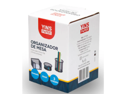 ORGANIZADOR DE MESA ARAMADO C/3 PCS PRETO