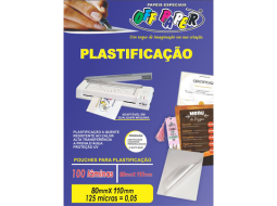 PLASTIFICACAO ID 80mmX110mm C/100 LAMINAS (PVC LAMINACAO)